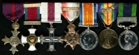 Brodie Valentine Mair : (L to R) Officer of the Most Excellent Order of the British Empire (Military Division); Distinguished Service Order; Military Cross; 1914 Star with clasp '5th Aug.-22nd Nov. 1914';  British War Medal; Allied Victory Medal with 'Mentioned in Despatches' oak leaves; India General Service Medal with clasp 'Afghanistan N.W.F. 1919'